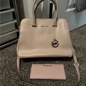 Michael Kors Blush Satchel and Wallet Set